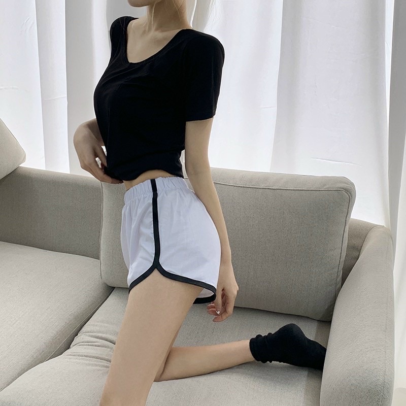 Quần đùi nữ 🌸 Quần thể thao sport nữ ngắn 3 màu ĐEN TRẮNG XÁM style Ulzzang Hàn Quốc PHULA | BigBuy360 - bigbuy360.vn