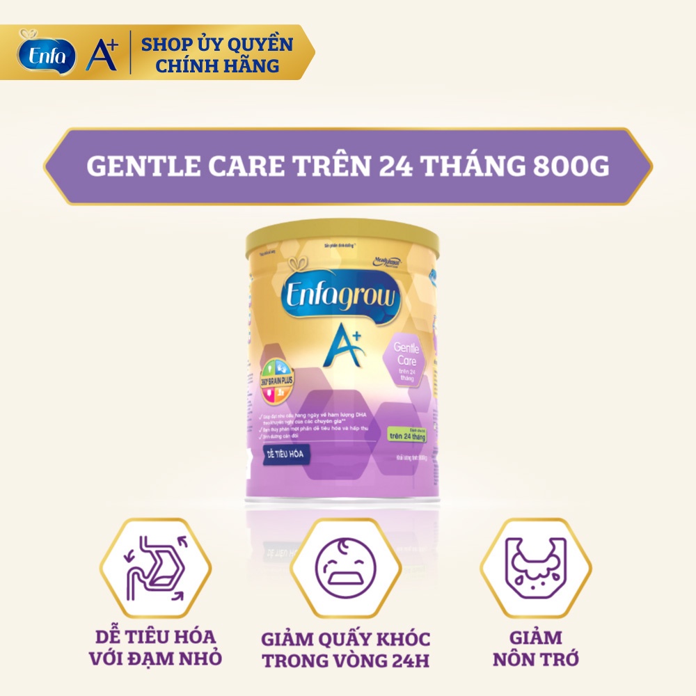 Sữa Enfagrow A+ Gentle Care Số 3 lon 800g Dành Cho Bé Trên 24 Tháng Tuổi.