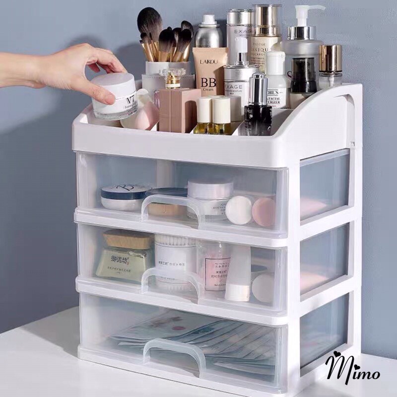 Kệ Đựng Mỹ Phẩm Đồ Trang Điểm Trang Sức 4 Tầng Trong Suốt Ngăn Kéo To Tiện Dụng (SP41232185)