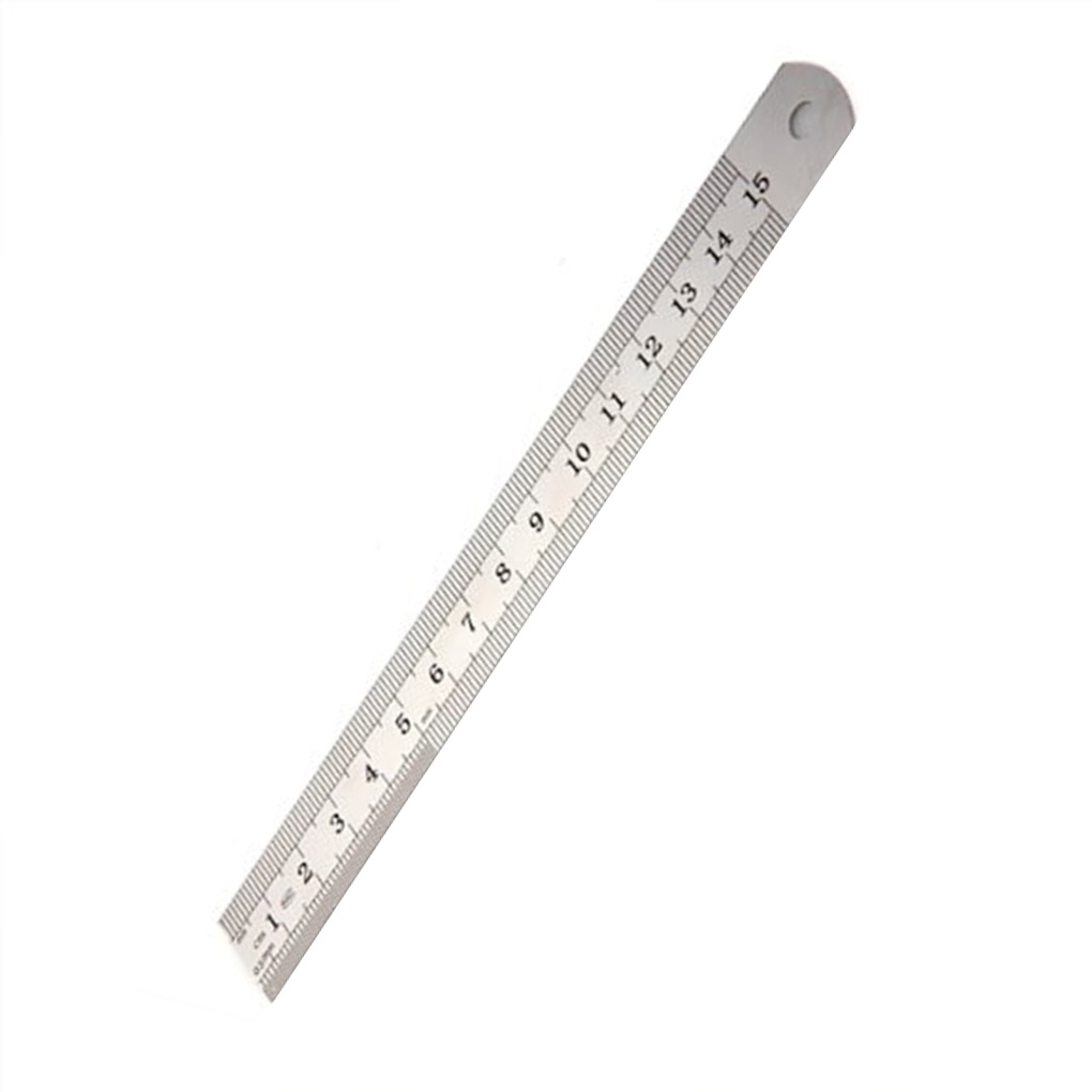 [global]15cm/30cm Double Sides Scales Stainless Steel Ruler Students Office Stationery School Supplies