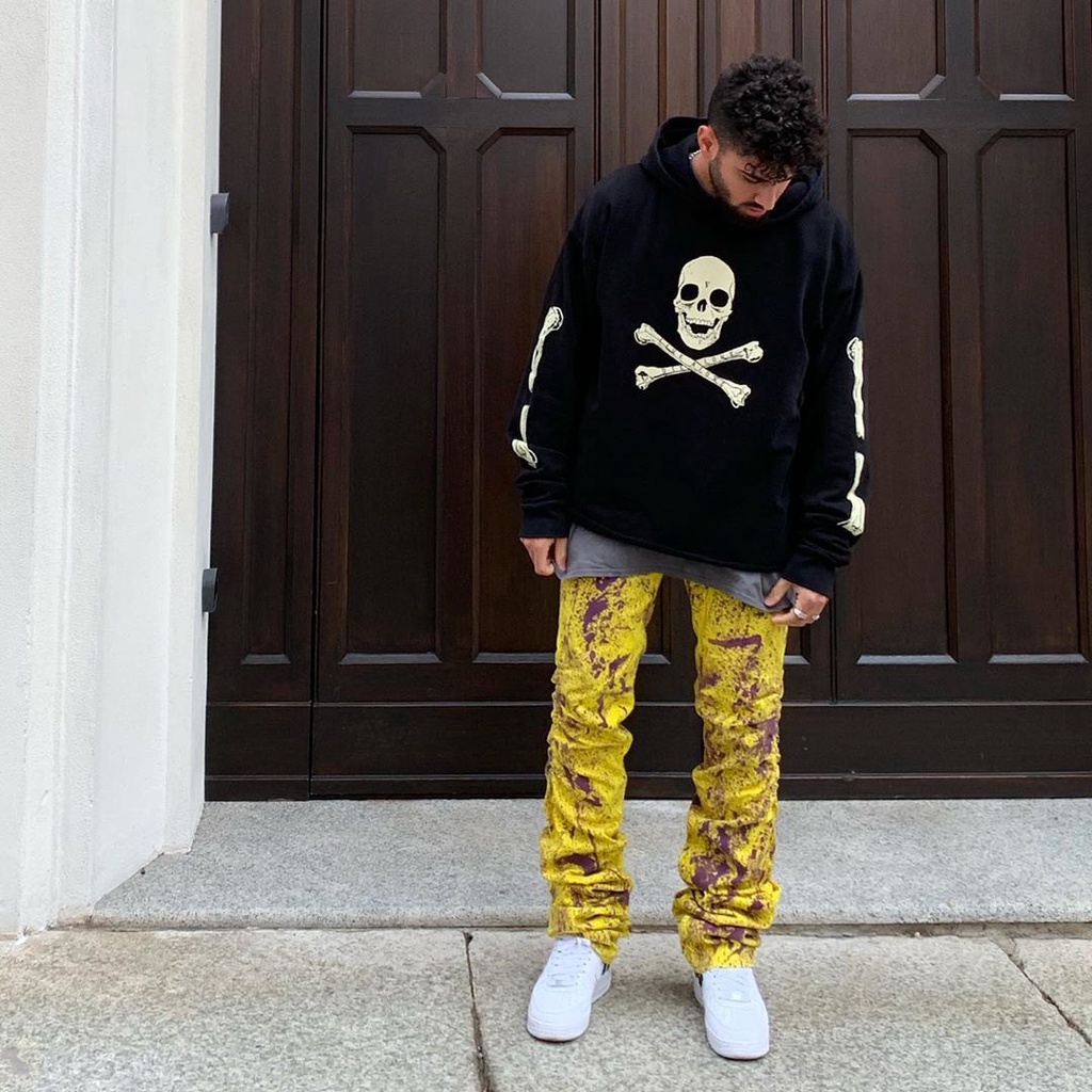 Áo nỉ mũ VLONE skull & bone hoodie ss21