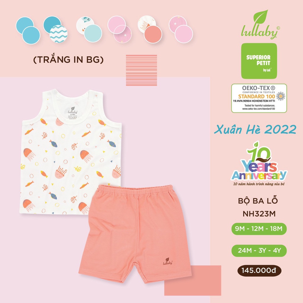 Bộ Lullaby ba lỗ petit siêu mềm mịn nhẹ cao cấp thoáng mát in hình thú cưng cho bé trai bé gái NH604 Nh312M NH323M