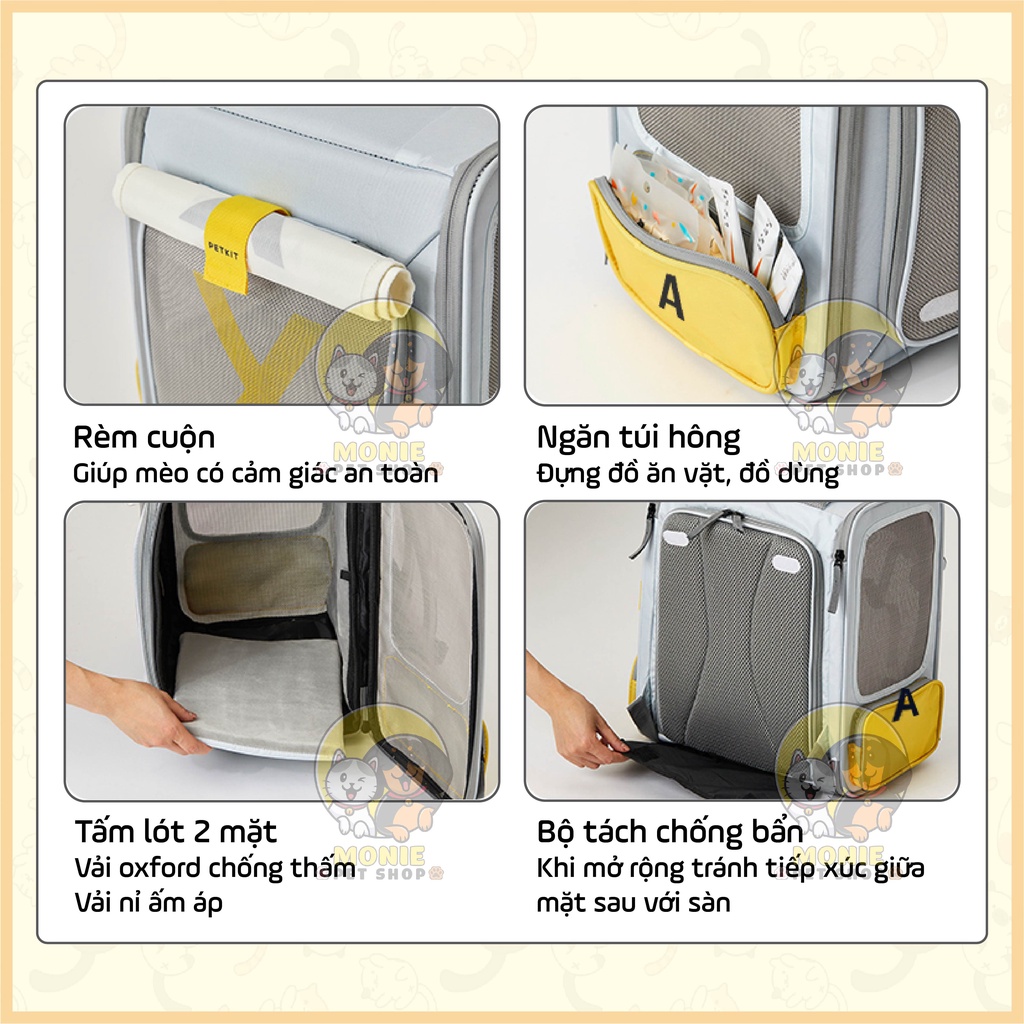 [Hoả tốc] Túi vận chuyển chó mèo PETKIT - Balo vận chuyển chó mèo PETKIT size lớn