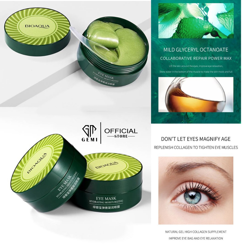 Hộp 60 Miếng Mặt Nạ Dưỡng Mắt, Giảm Quầng Thâm, Bọng Mắt, Nhăn Mắt BioAQUA | BigBuy360 - bigbuy360.vn