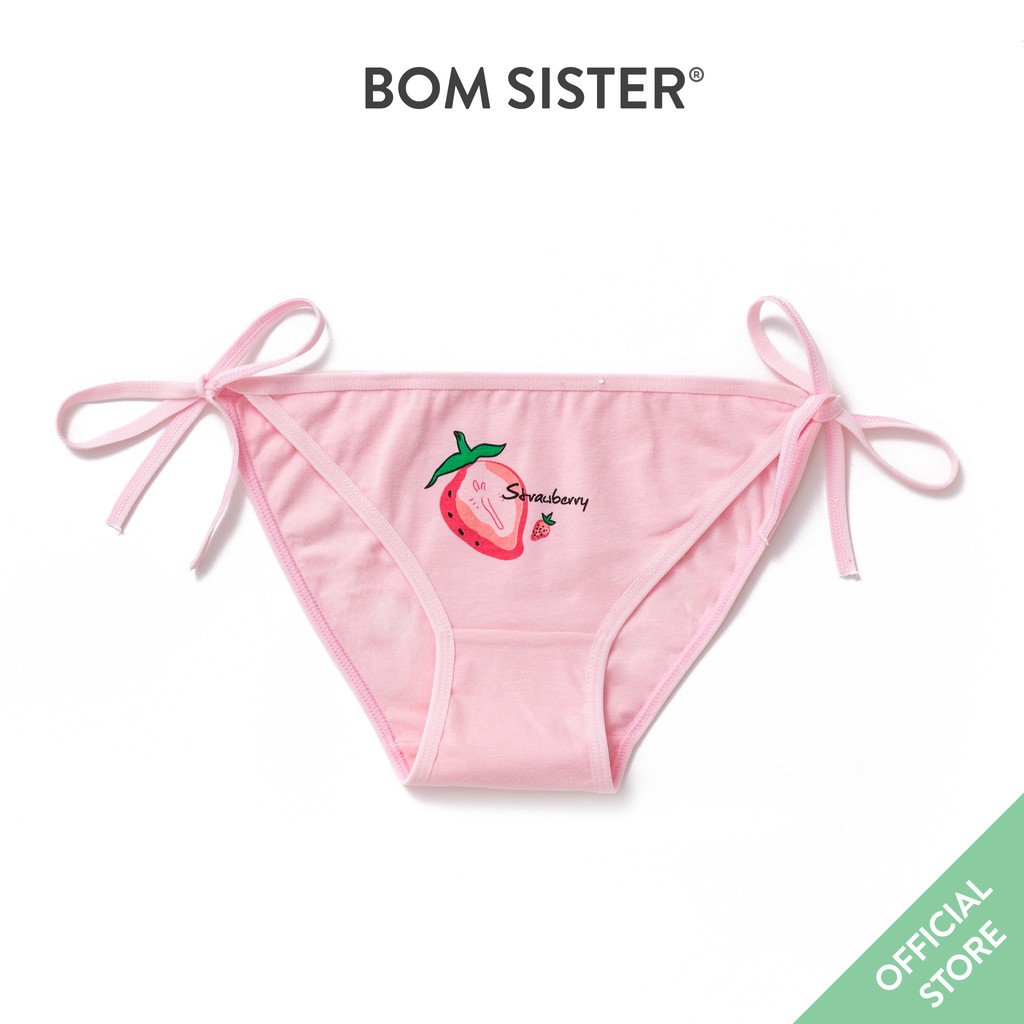 [Mã FAMALLT5 giảm 15% đơn 150k] Quần lót cotton pha cột dây 2 bên hoạ tiết dễ thương BOM SISTER Q2818 | BigBuy360 - bigbuy360.vn
