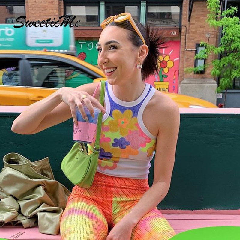 Áo Không Tay Cổ Tròn Dáng Ôm In Hoa Thời Trang Dành Cho Nữ 2021 | BigBuy360 - bigbuy360.vn