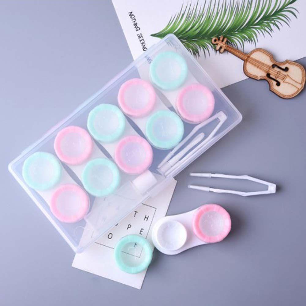 Hộp Đựng Lens 5 Cặp Có Giác Hút Dán Kính Áp Tròng Trong Suốt
