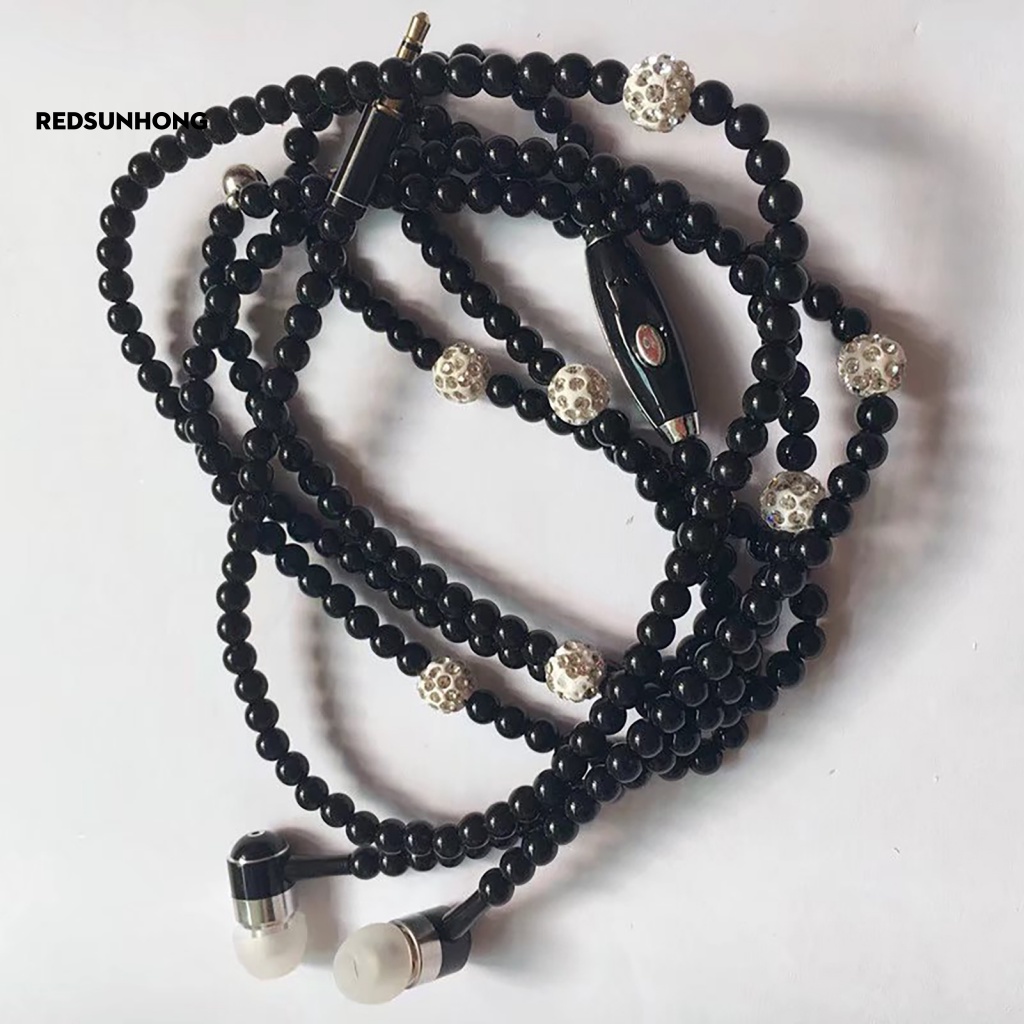 [RSH.z] Tai Nghe Nhét Tai Có Dây Chuỗi Ngọc Trai Giả Bằng ABS Cách Âm Dùng Làm Quà Tặng Sinh Nhật