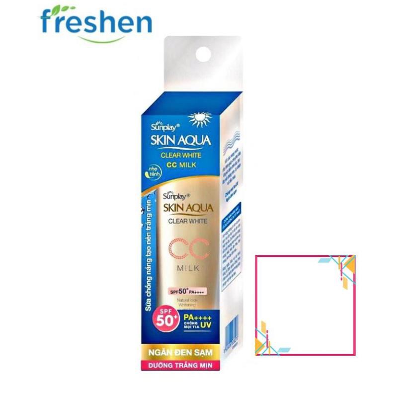 ✅ (CHÍNH HÃNG) Sữa Chống Nắng Tạo Nền Sunplay Skin Aqua Clear White CC Milk 25g