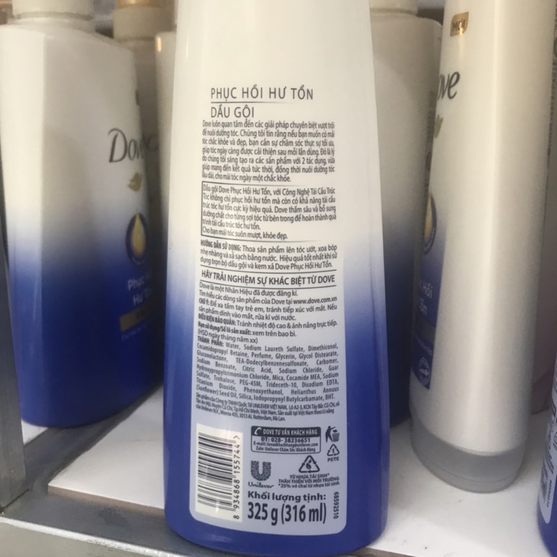 Dầu gội Dove phục hồi hư tổn 325g