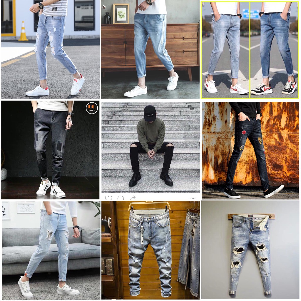 Quần Jean Nam Rách Cao Cấp Y Hình Xanh Bạc Đẹp Mẫu Mới MINHANHSHOP, Quần Bò Nam | BigBuy360 - bigbuy360.vn