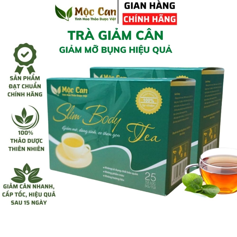 Trà giảm cân cấp tốc Slim Body Tea Mộc Can an toàn hiệu quả giúp đốt cháy mỡ thừa, đẹp da, đẹp dáng hộp 25 túi lọc