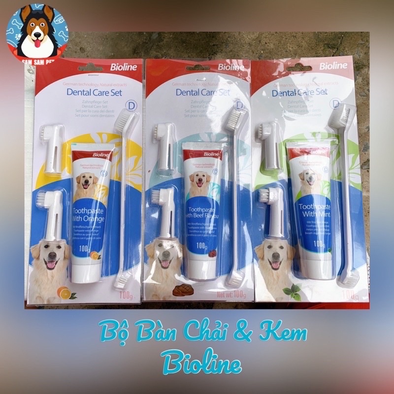 Bộ bàn chải & kem đánh răng trị hôi miệng cho chó Boiline