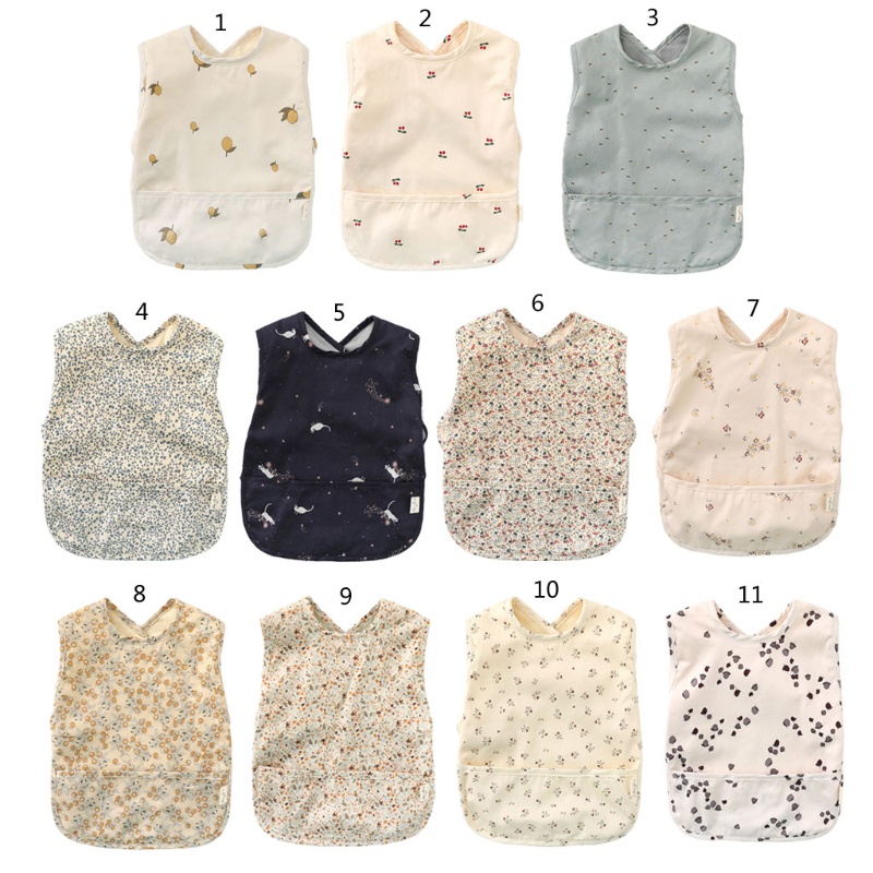 Yếm Ăn Cho Bé Có Túi Chống Nước Giặt Được Tiện Dụng