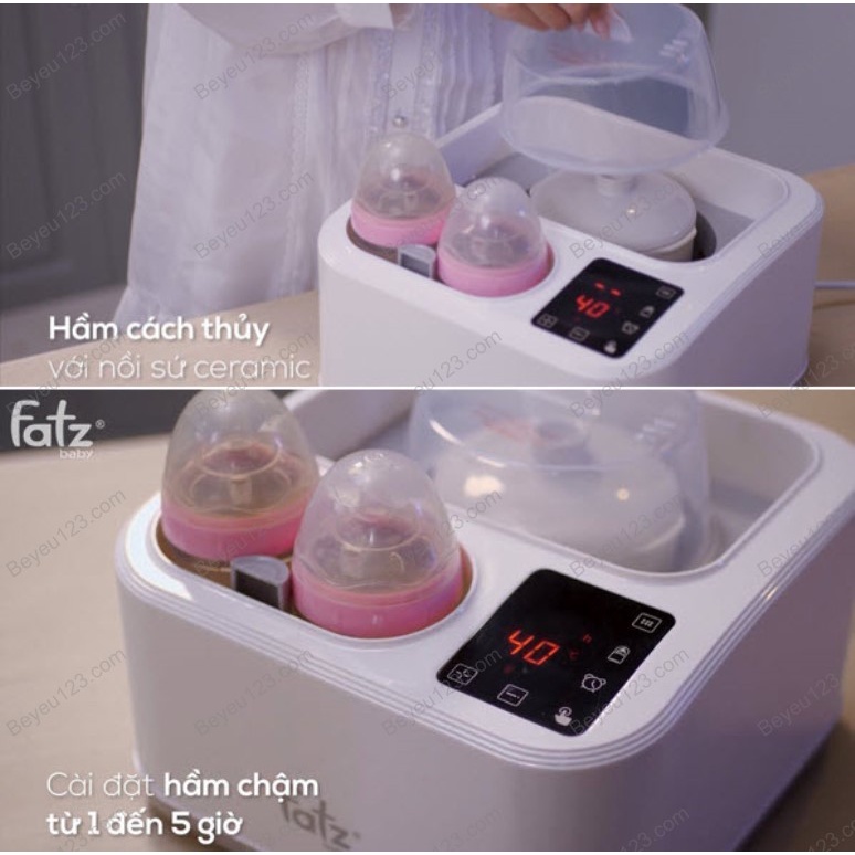 CAPTAIN 2 - Máy tiệt trùng sấy khô đa năng , Nấu cháo chậm tích hợp hâm sữa thức ăn 2 bình Fatz Fatzbaby FB4315SL