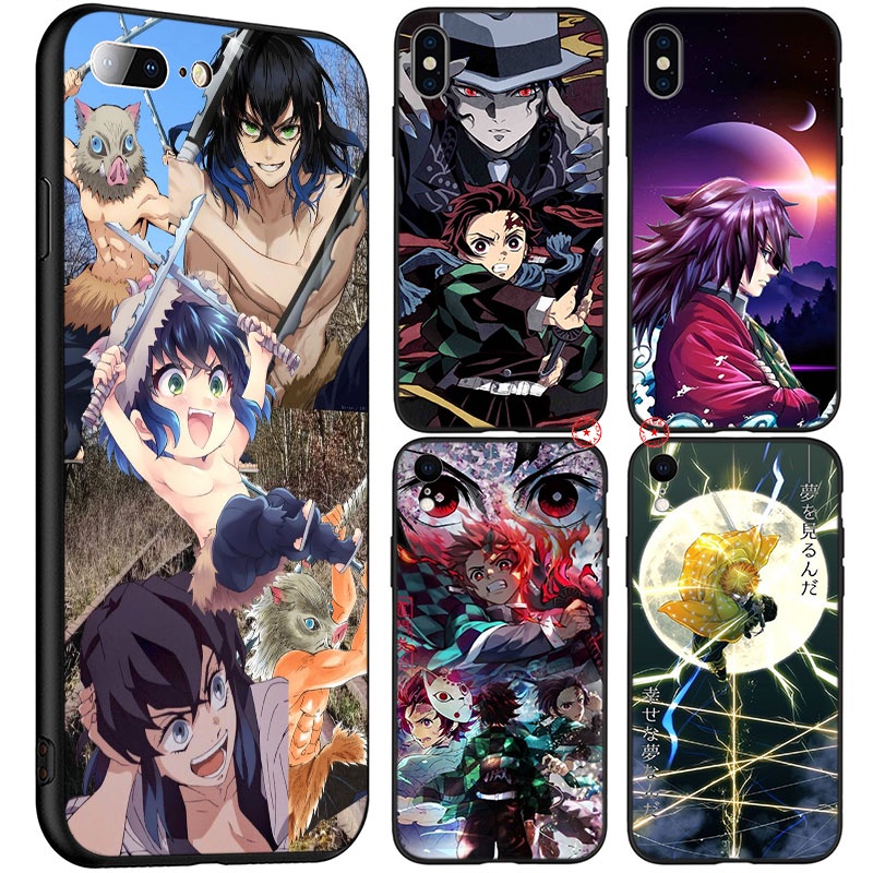Ốp điện thoại họa tiết hoạt hình Demon Slayer Kimetsu no Yaiba cho IPHONE SE XR 5 5S 6 6S 7 8 11 PRO MAX PLUS UOL40