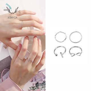 Set 4 Nhẫn Đeo Tay Kim Loại Xi Mạ Hình Tam Giác XY1