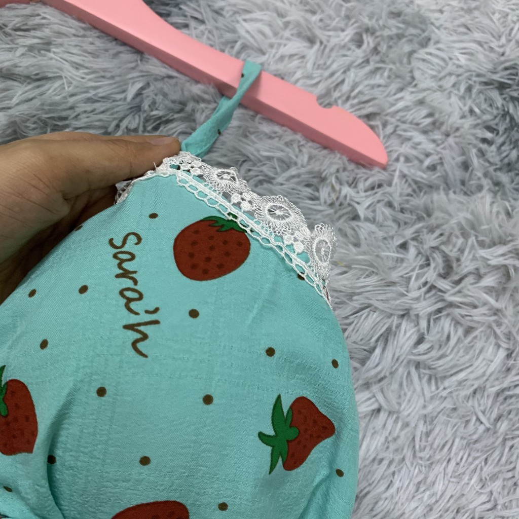Đồ ngủ sexy 💋Freeship💋 Đồ ngủ sexy 2 dây in hình trái dâu Freesize dưới 60kg | BigBuy360 - bigbuy360.vn
