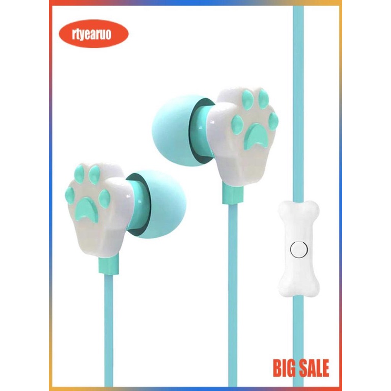 Earbud Gamer In-ear Cartoon Cat Claw Earphones Wire In Ear Earphone With Mic