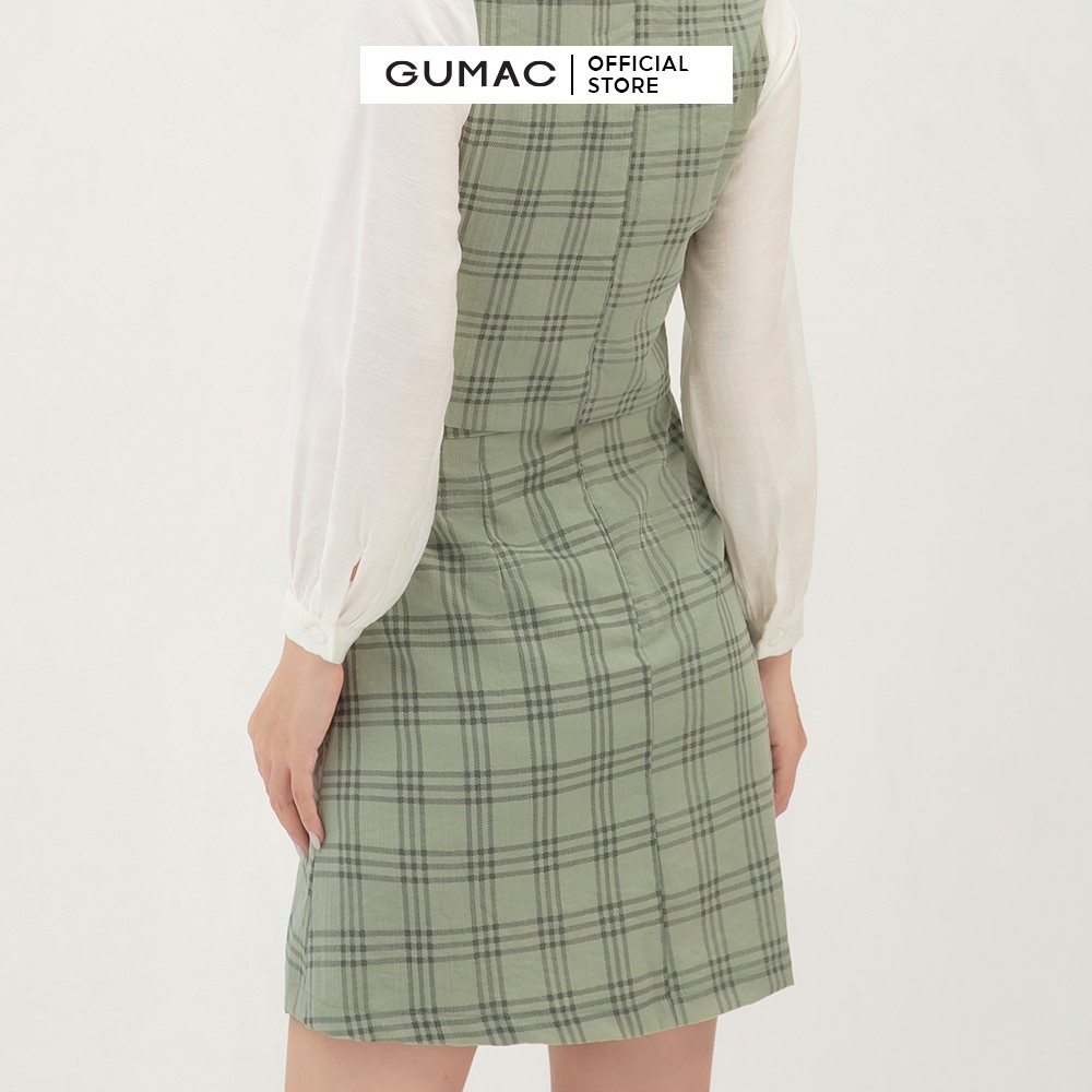 [Mã WABR2711 giảm 10% đơn 250K] Chân váy nữ dáng chữ A cơ bản GUMAC họa tiết caro VB360 | BigBuy360 - bigbuy360.vn