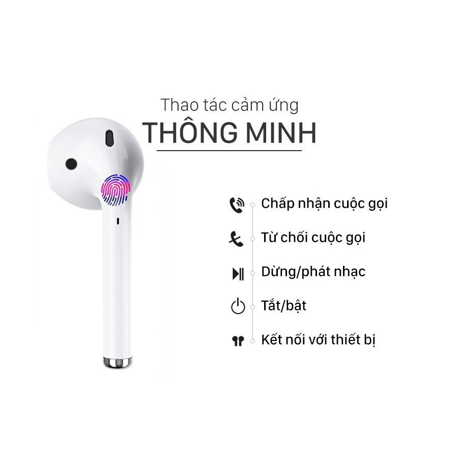 Tai nghe bluetooth i12 Thế Hệ Mới Âm Thanh Siêu Hay, Hộp Sạc tự động, Dung Lượng pin khỏeSIÊU HOT HOT