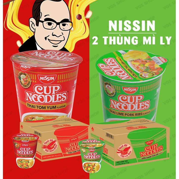 Mì ly Nissin các loại Nhật Bản 67g (đủ 4 vị best seller)