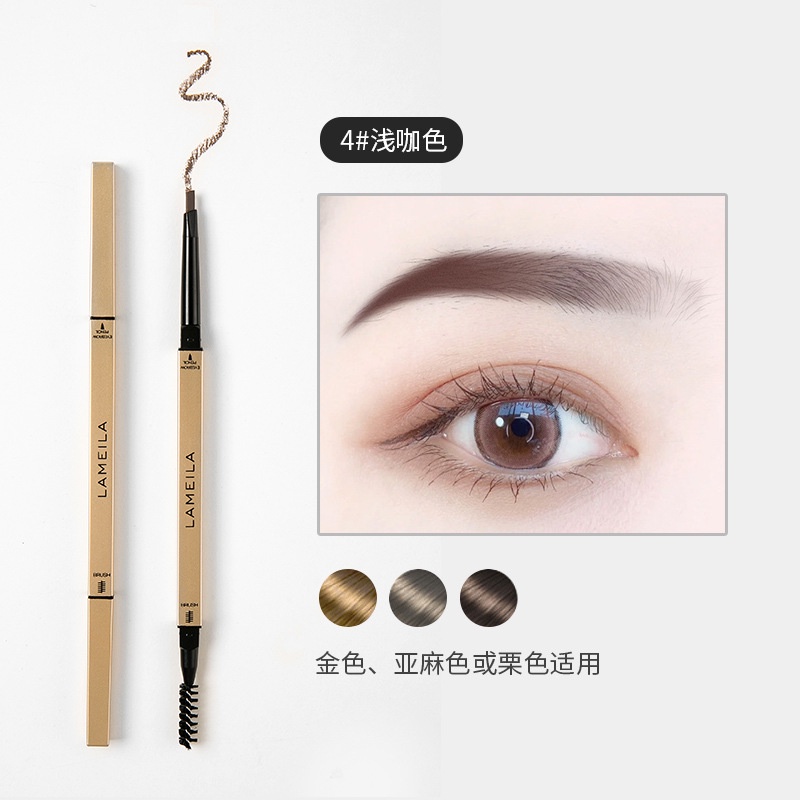 COD✨Bút kẻ lông mày 2 Đầu Chống Nước Lâu Trôi lâu trôi chống thấm nước có cọ chải tiện dụng