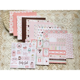 Set giấy tự làm scrapbook handmade hoạ tiết dễ thương
