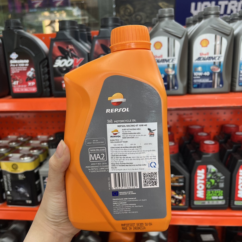 Dầu Nhớt Tổng Hợp Cho Xe Số Repsol Racing 10W40 - Nhớt Tổng Hợp 100%