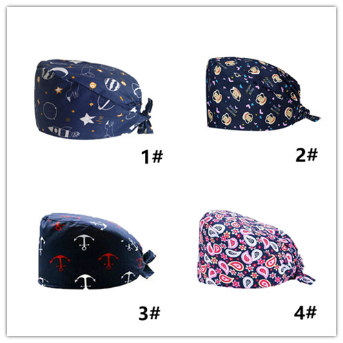 [Hàng mới về] Mũ cotton y tá bác sĩ bệnh nhân họa tiết in đa dạng