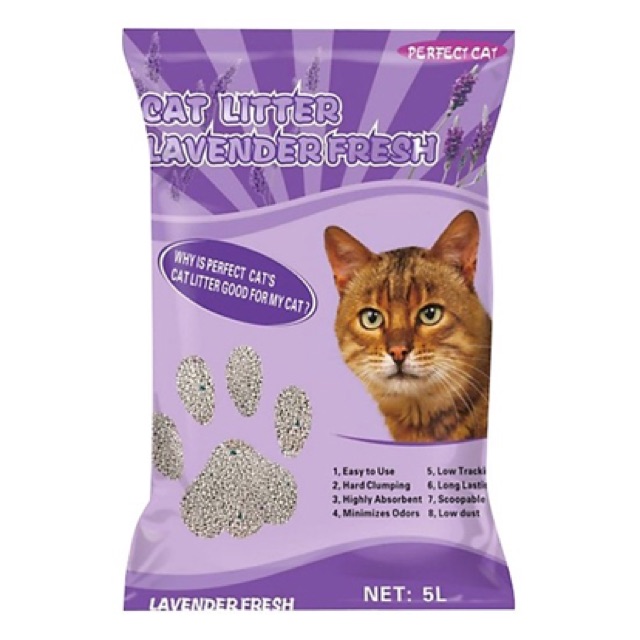 Cát vệ sinh cho mèo CAT LITTER - Perfect Cat (Khử mùi và vón siêu tốt)