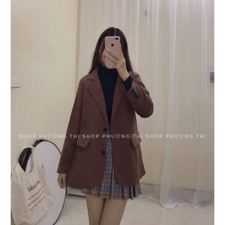 Áo vest nữ 2 lớp - Áo blazer trơn/kẻ tông màu lạ (hàng sẵn) xmin | BigBuy360 - bigbuy360.vn