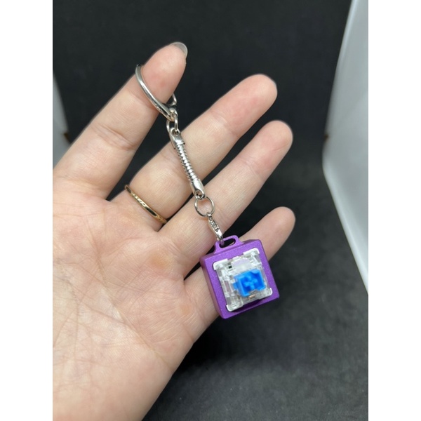 Móc khóa bàn phím cơ LED kim loại kèm keycap kim loại