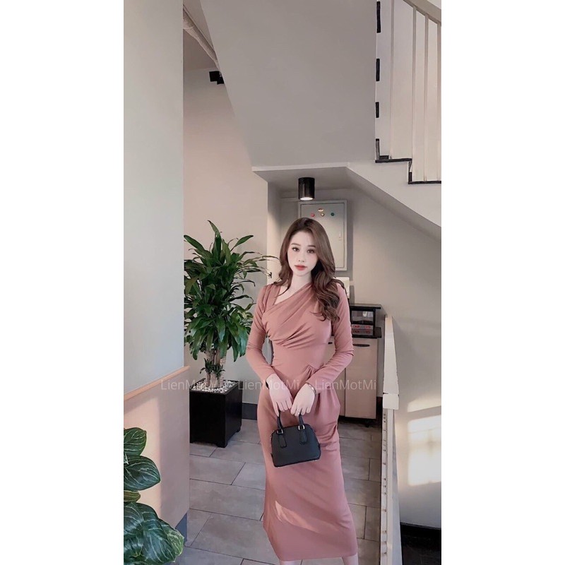 ĐẦM BODY TAY DÀI NHÚNG SIÊU SANG