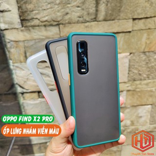 Ốp lưng Oppo Find X2 Pro nhám viền màu
