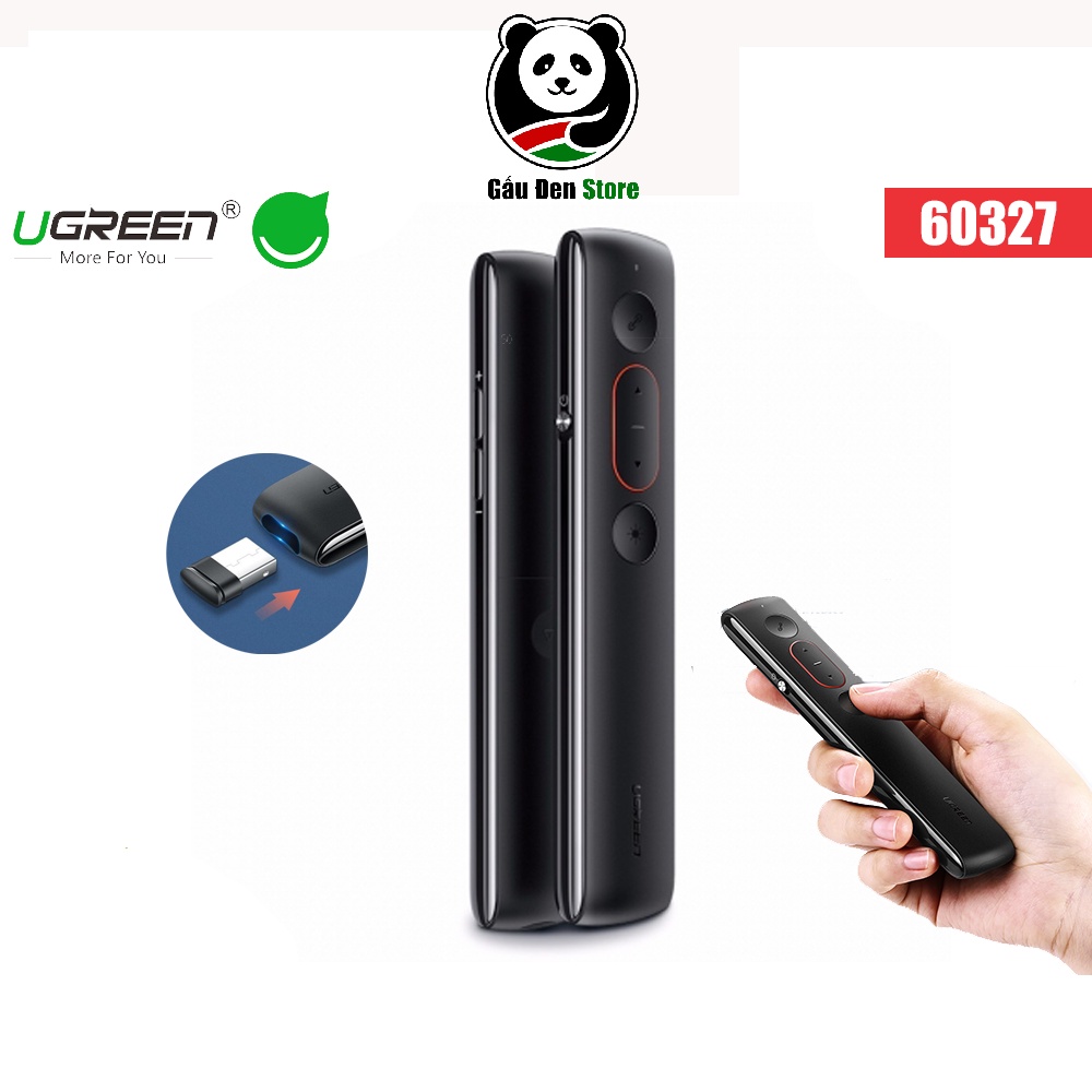 Bút trình chiếu PowerPoint Laser UGREEN 60327 không dây điều khiển từ xa 100m - Hàng Chính Hãng