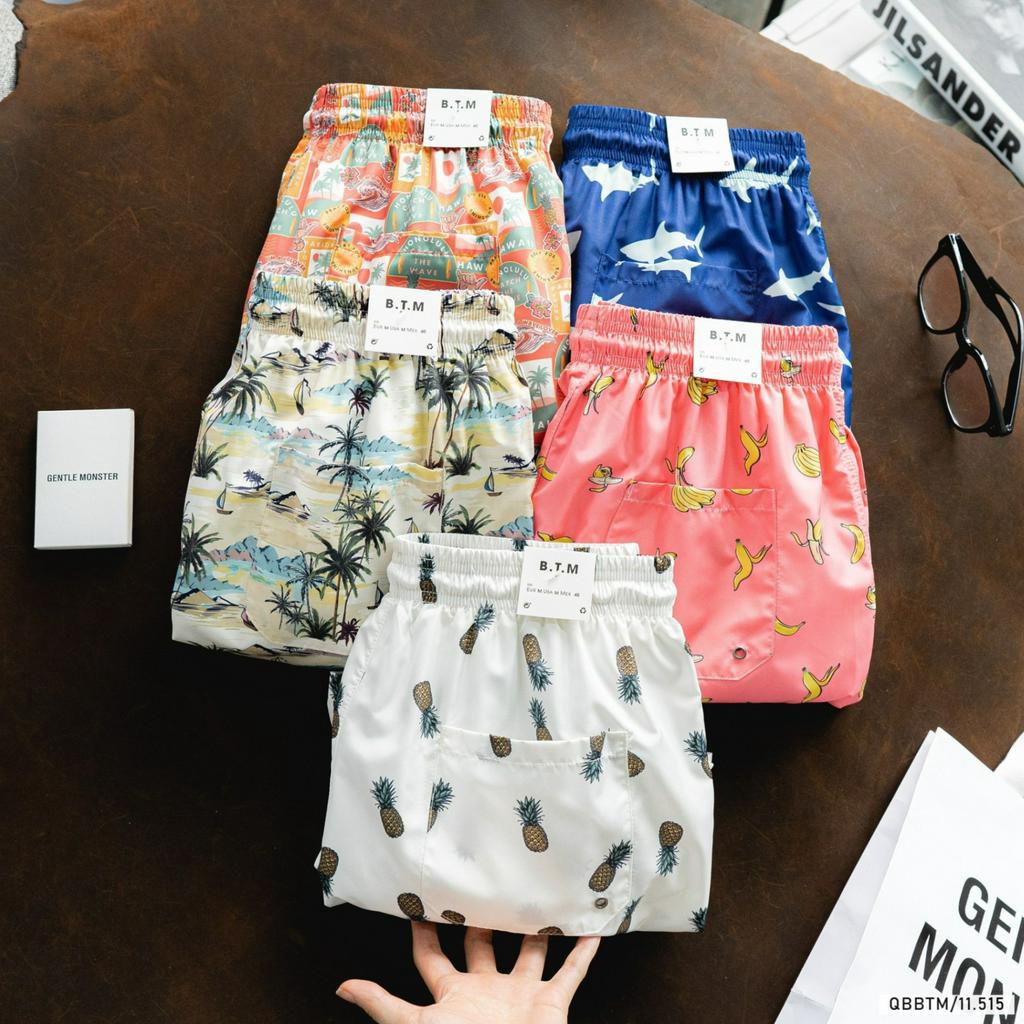 Quần Short Nam Bentino đi biển họa tiết năng động, siêu nhẹ, S51 Hàng VNXK