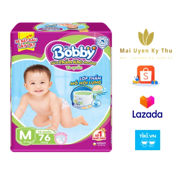Tả dán Bobby size M76 (tùy đợt hàng về có tặng kèm)