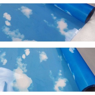 Decal dán kính mây xanh có keo sẵn - Khổ rộng 45cm