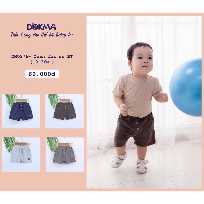 DMQ376 Quần đùi bé trai Dokma đính cúc (9-36M)