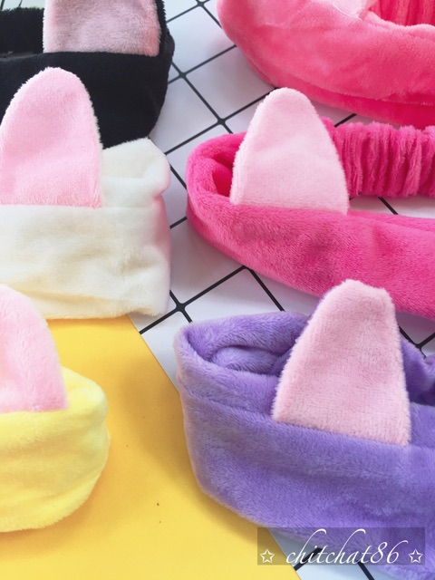 🌼🌼 [HCM có sẵn] Băng đô cài tóc tai mèo nhung dùng khi trang điểm cute - 15k (chọn mẫu)