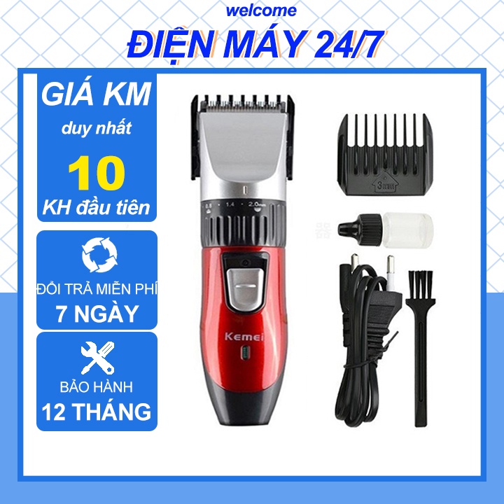 Tông Đơ Cắt Tóc Sạc Pin Chuyên Nghiệp Kemei KM-730 - Hớt Tóc Dễ Dàng - 1 Đổi 1 Trong 7 Ngày, Bảo Hành 12 Tháng