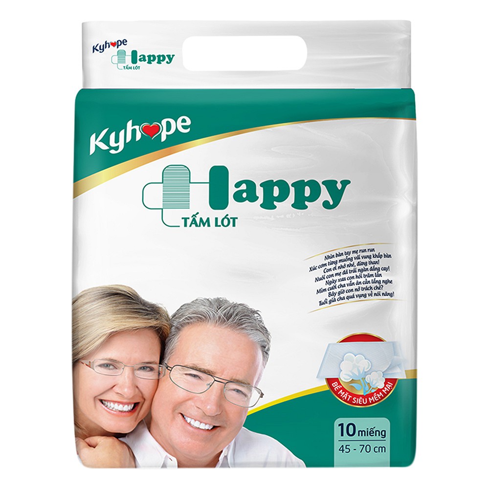 Combo 6 Gói Tấm lót Kyhope Happy người già 10 Miếng D75 x R45cm