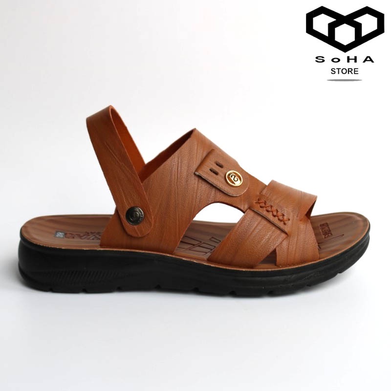 Dép Da Nam Đế Cao Su Đúc Nguyên Khối Cao Cấp SoHA Store SH01