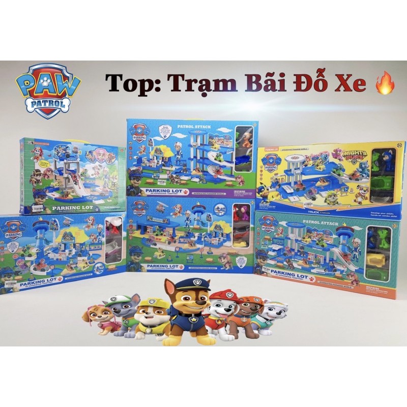 [TỔNG HỢP]Bộ Đồ Chơi Lắp Ráp Mô Hình Bãi Đậu Xe Đường Ray Chó Cứu Hộ PawPatrol🦴