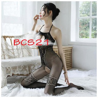 No. 32 65💕CHE TÊN💕 Bộ Đồ Ngủ Lưới Liền Thân Gợi Cảm , Cosplay Xuyên Thấu Hở Đáy Quyến Rũ Bodystocking BCS21