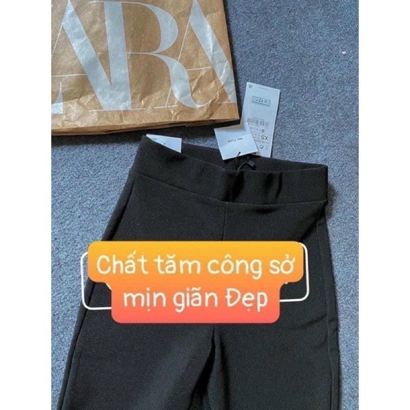 QUẦN ỐNG LOE THUN TĂM CẠP CAO TÔN DÁNG