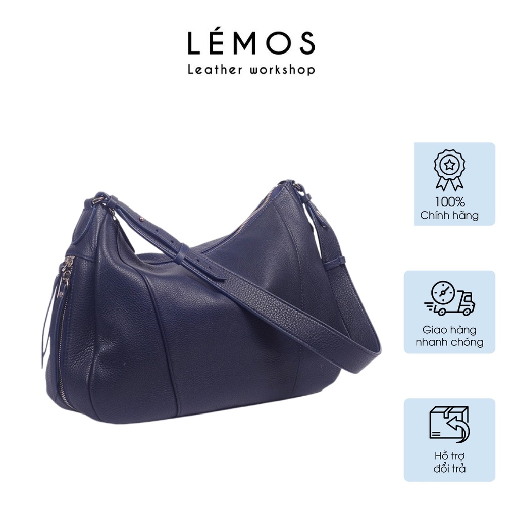 VARIA HOBO - Túi xách nữ da thật màu xanh navy - GQ01-71.LÉMOS