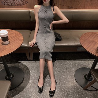 Đầm len body cổ yếm gợi càm[HIT]