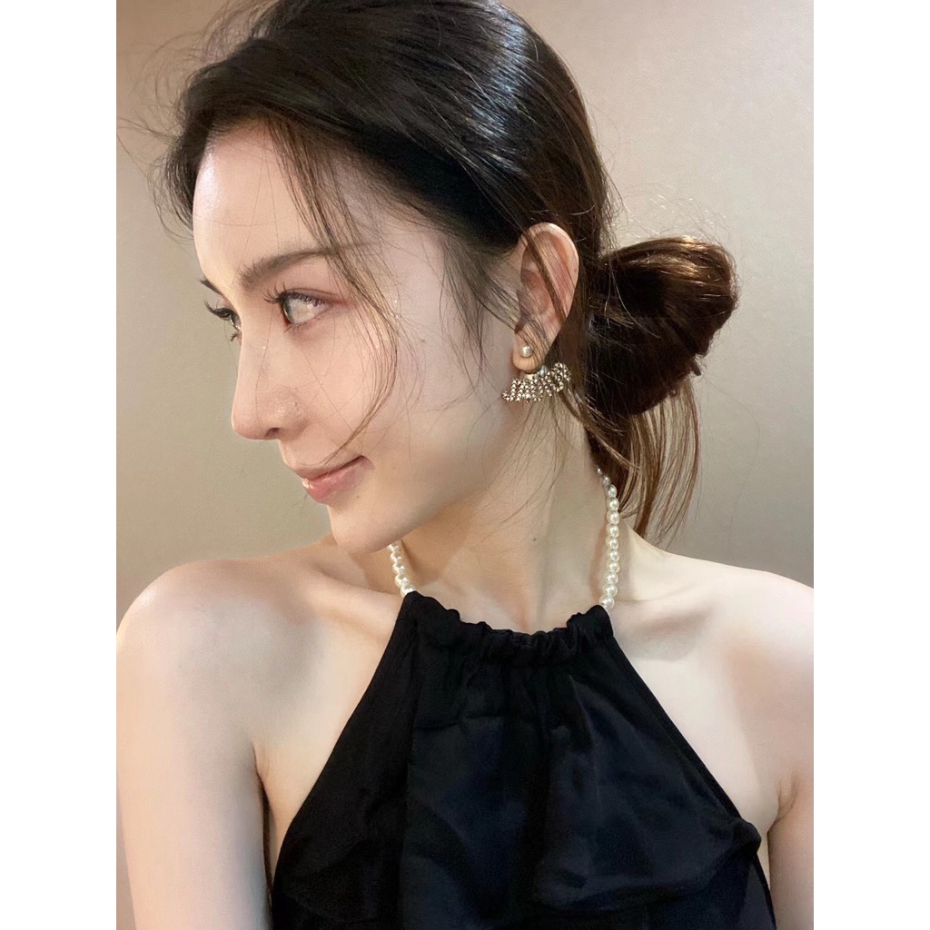 Khuyên Tai Dior Mạ Bạc 925 Kiểu Dáng Đơn Giản Sáng Tạo Thời Trang Cho Nữ